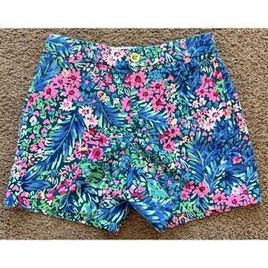 Lilly Pulitzer Size 0 Pink Green Blue CALLAHAN SHORTS Summer Floral Multicolor
